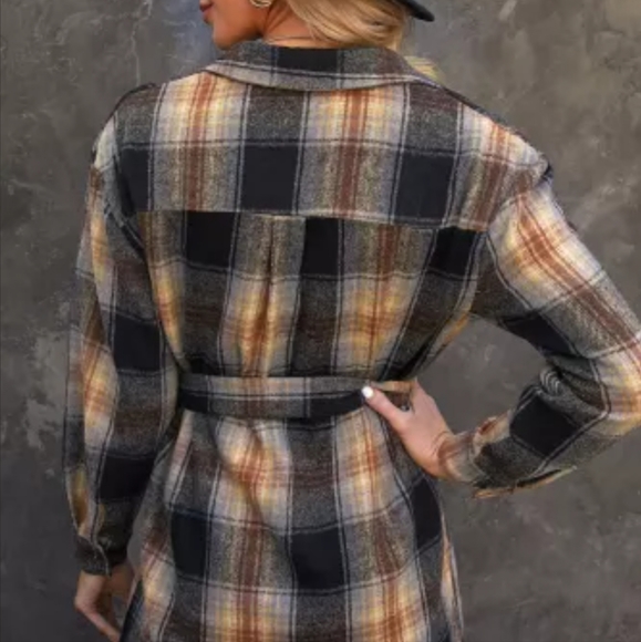 1  L left❤New plaid shirt dress - Picture 16 of 17